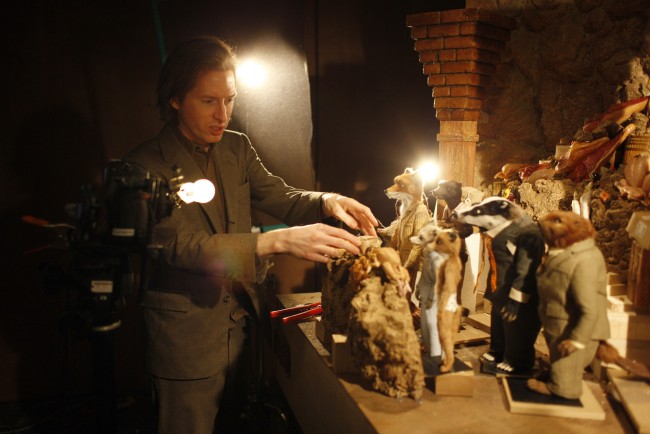 FOR PULSE: Film Still, Fantastic Mr. Fox.   Director Wes Anderson on the set of FANTASTIC MR. FOX Photo Credit: Greg Williams