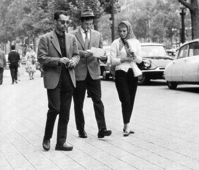 Jean-Luc Godard, Jean-Paul Belmondo và Jean Seberg trong khi quay Breathless