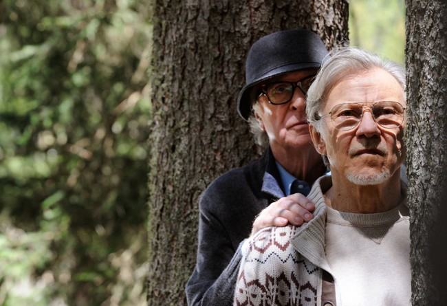 SET DEL FILM "LA GIOVINEZZA" DI PAOLO SORRENTINO. NELLA FOTO MICHAEL CAINE E HARVEY KEITEL. FOTO DI GIANNI FIORITO